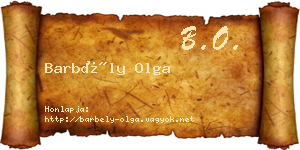 Barbély Olga névjegykártya